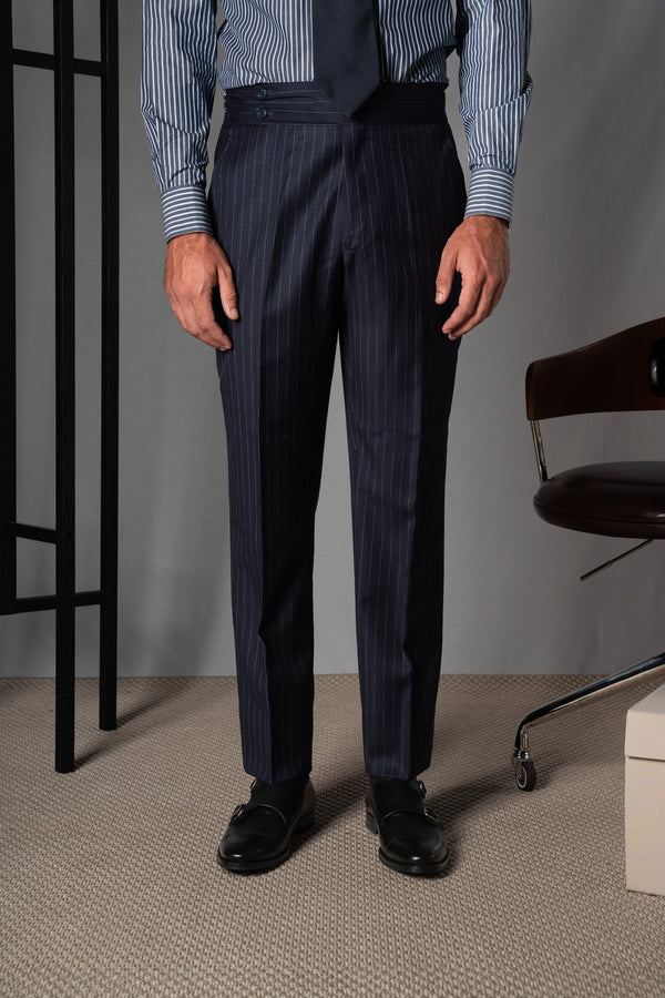 Stripes Dark Navy Wool Suit