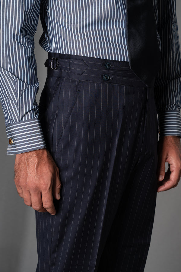 Stripes Dark Navy Wool Suit