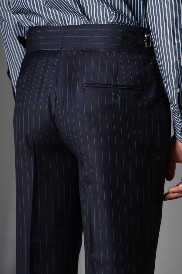 Stripes Dark Navy Wool Suit