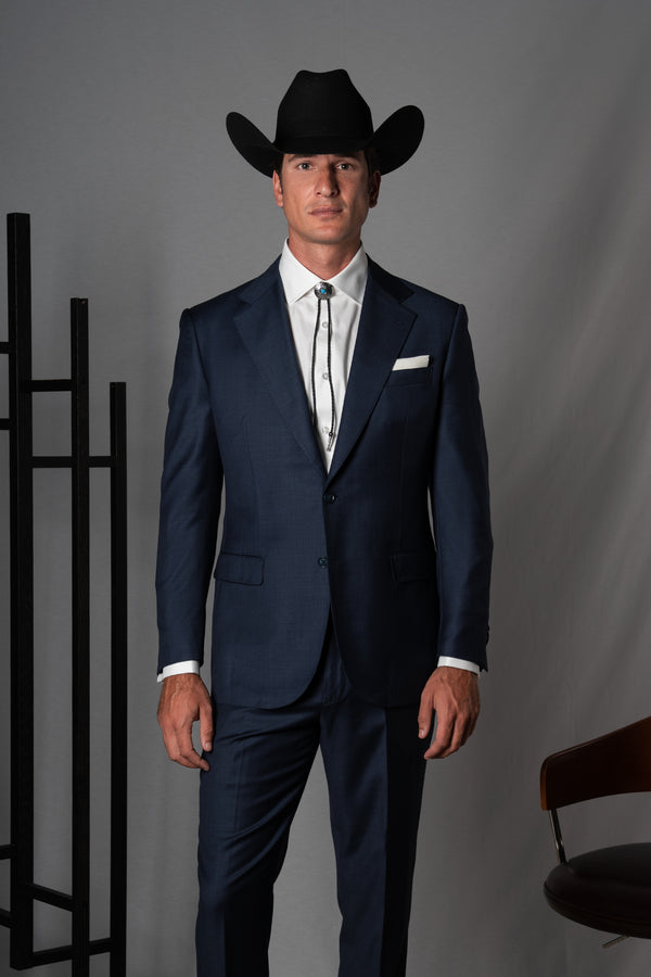 Fil a fil Navy Wool Suit
