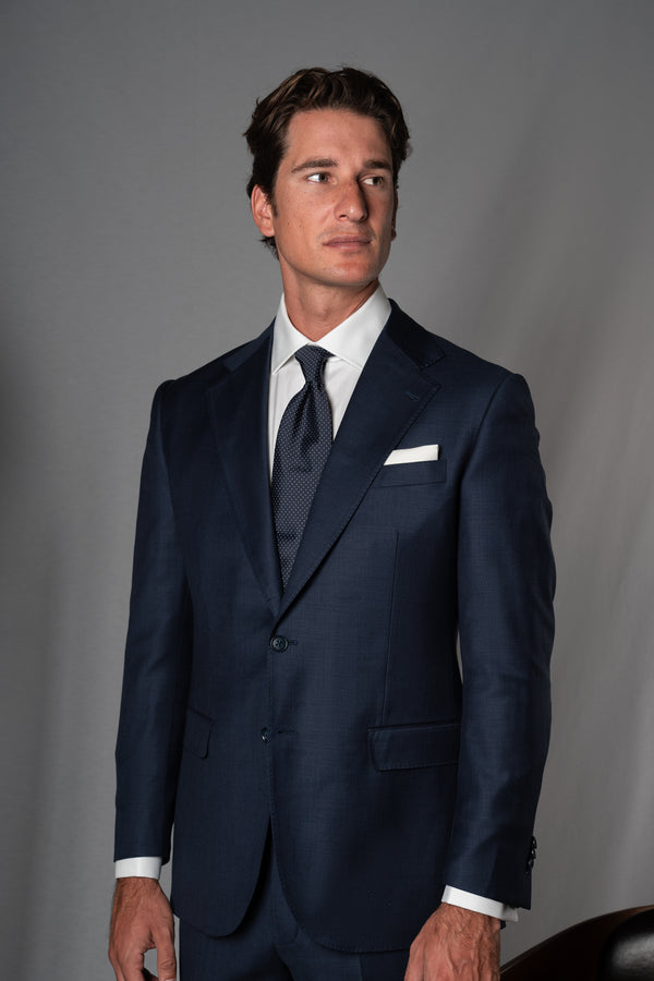 Fil a fil Navy Wool Suit