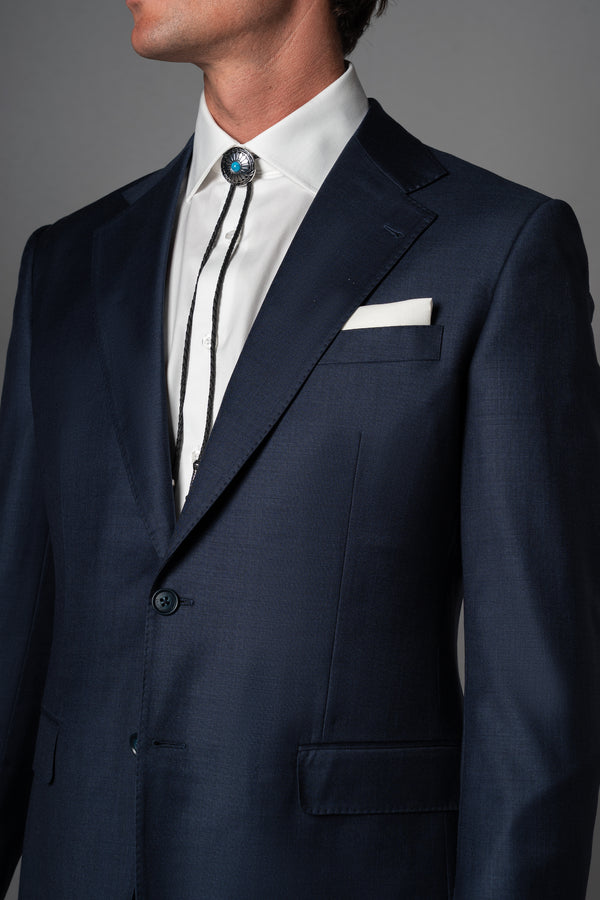 Fil a fil Navy Wool Suit