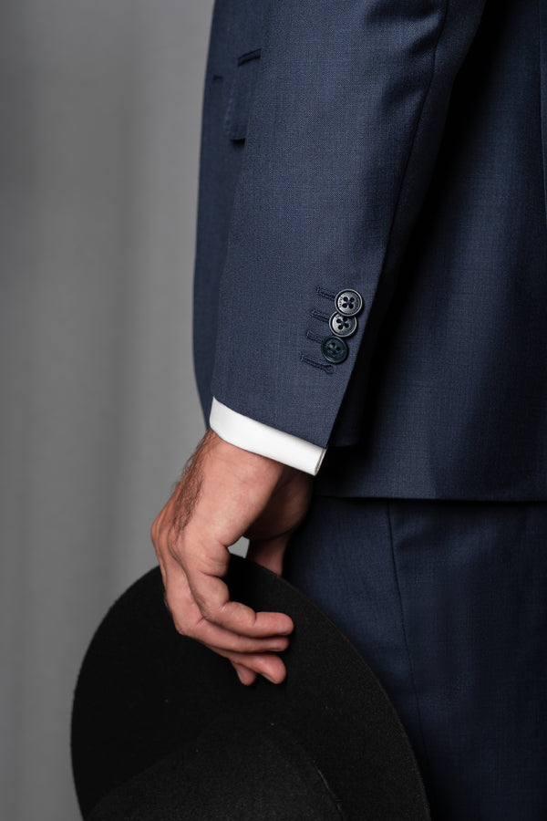 Fil a fil Navy Wool Suit