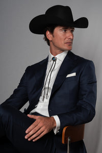 Fil a fil Navy Wool Suit - Traje a medida BUND