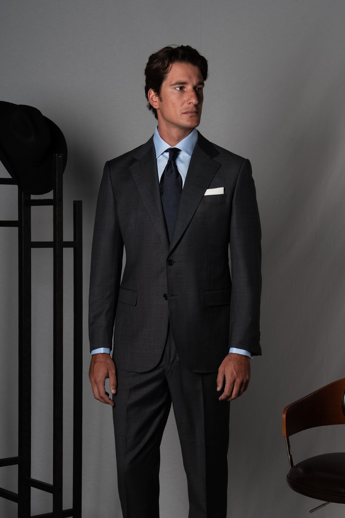 Fil a fil Stone Grey Wool Suit - Traje a medida BUND