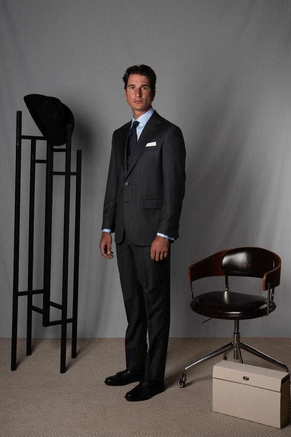 Fil a fil Stone Grey Wool Suit