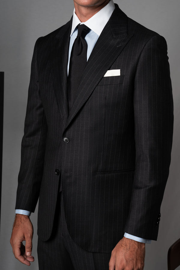 Stripes Stone Grey Wool Suit