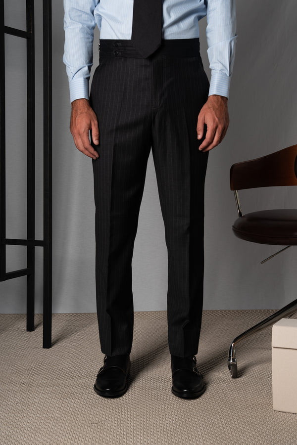 Stripes Stone Grey Wool Suit