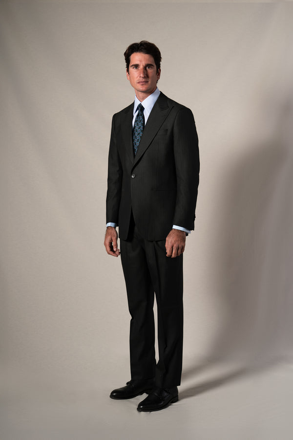 Dark Green Herringbone Suit