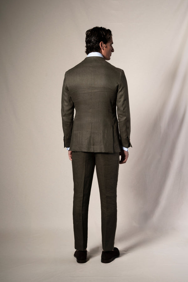 Dark Green Linen Suit