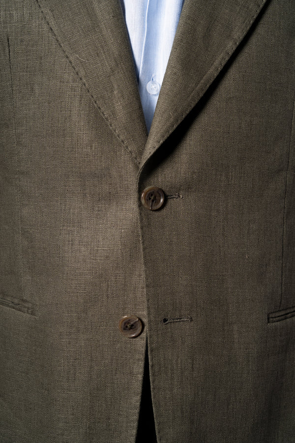 Dark Green Linen Suit