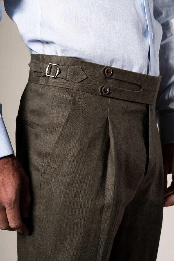 Dark Green Linen Suit