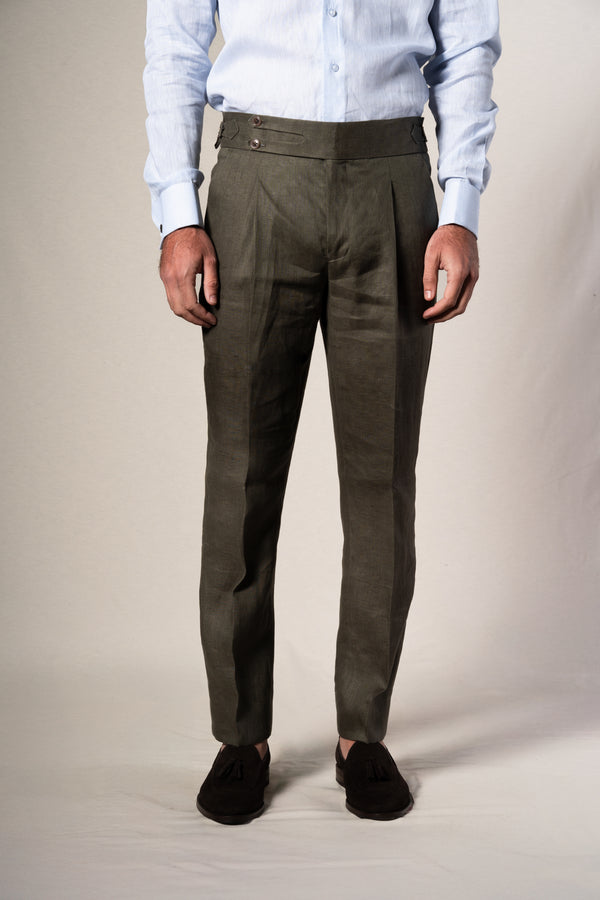 Dark Green Linen Suit