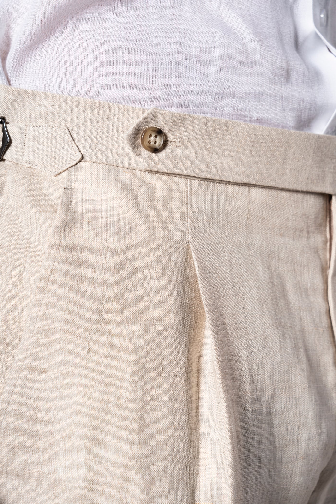 Beige Linen Double Breasted Suit - Traje a medida BUND