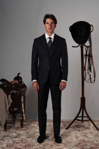 Twill Dark Navy 3 Pieces Suit - Traje a medida BUND