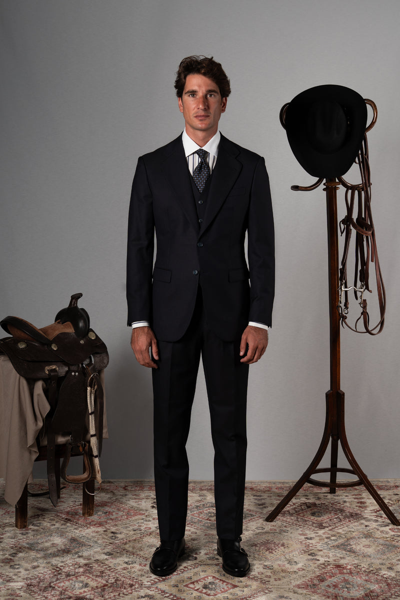 Twill Dark Navy 3 Pieces Suit - Traje a medida BUND