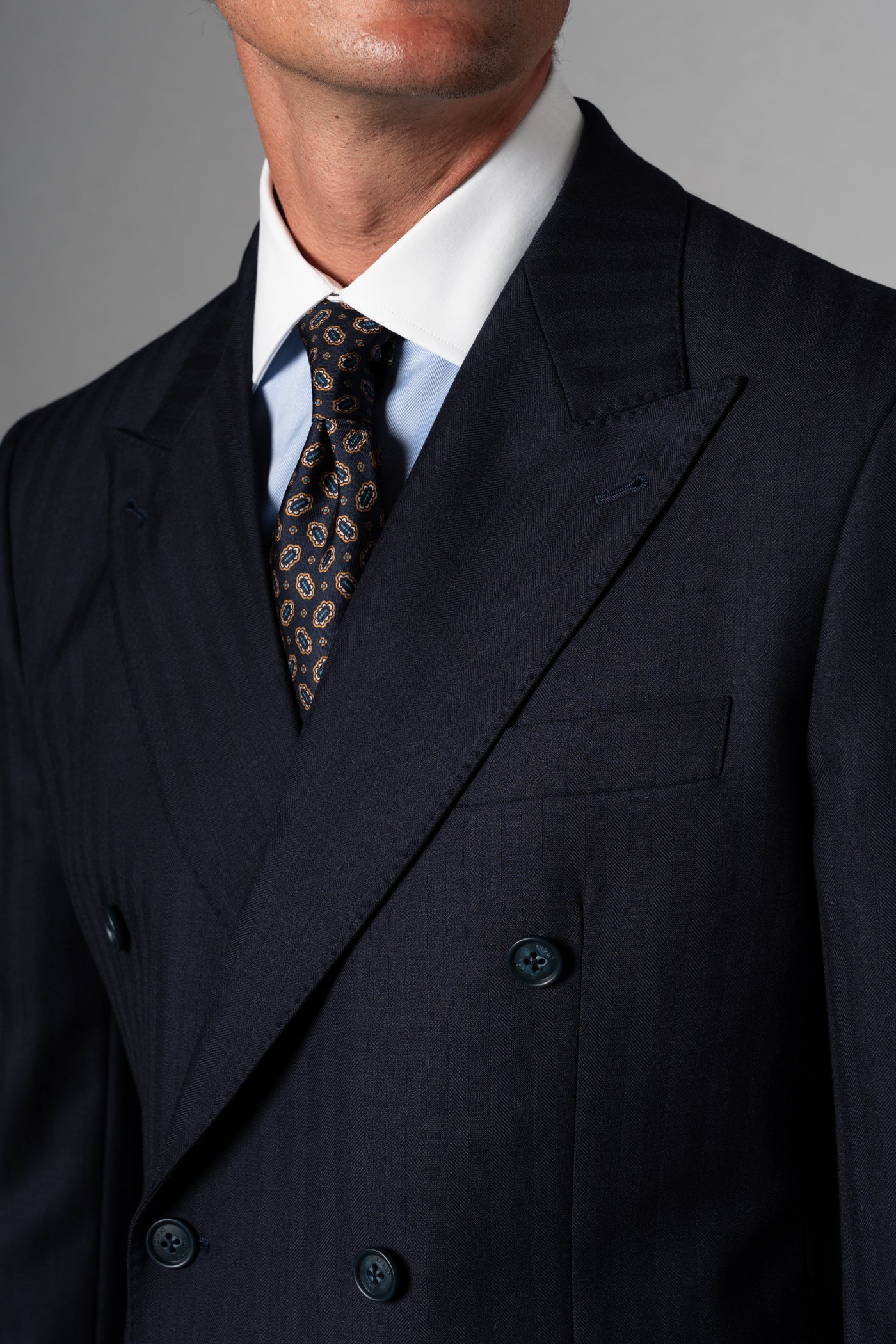 Corbata Gemas Azul Marino de seda - BUND