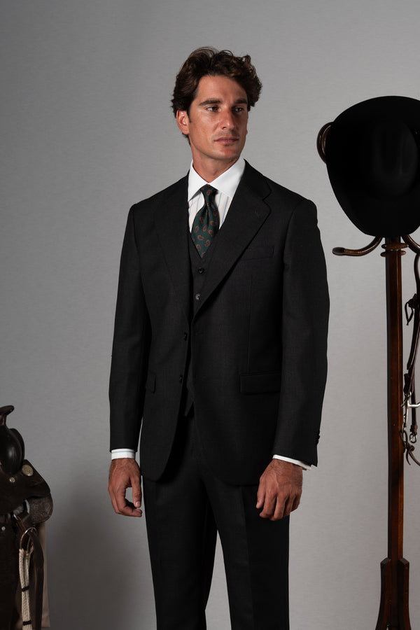 Twill Dark Grey 3 Pieces Suit