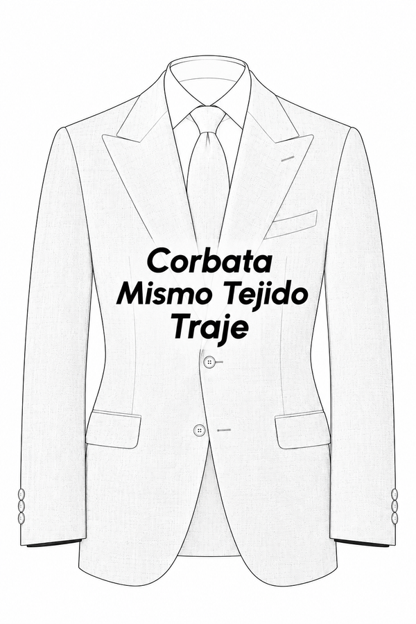 Corbata Mismo Tejido Traje