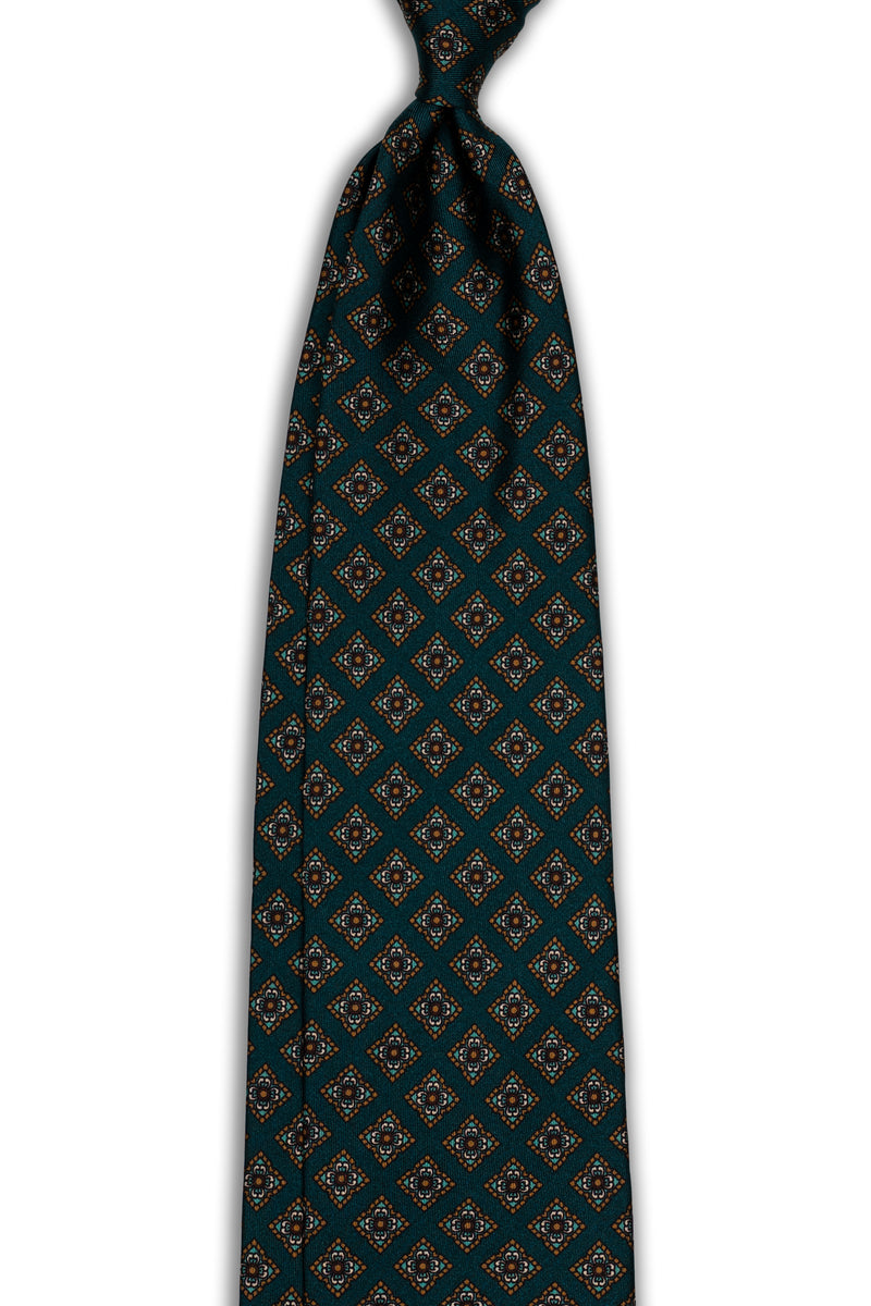 Trellis 3 fold-tie - Petrol