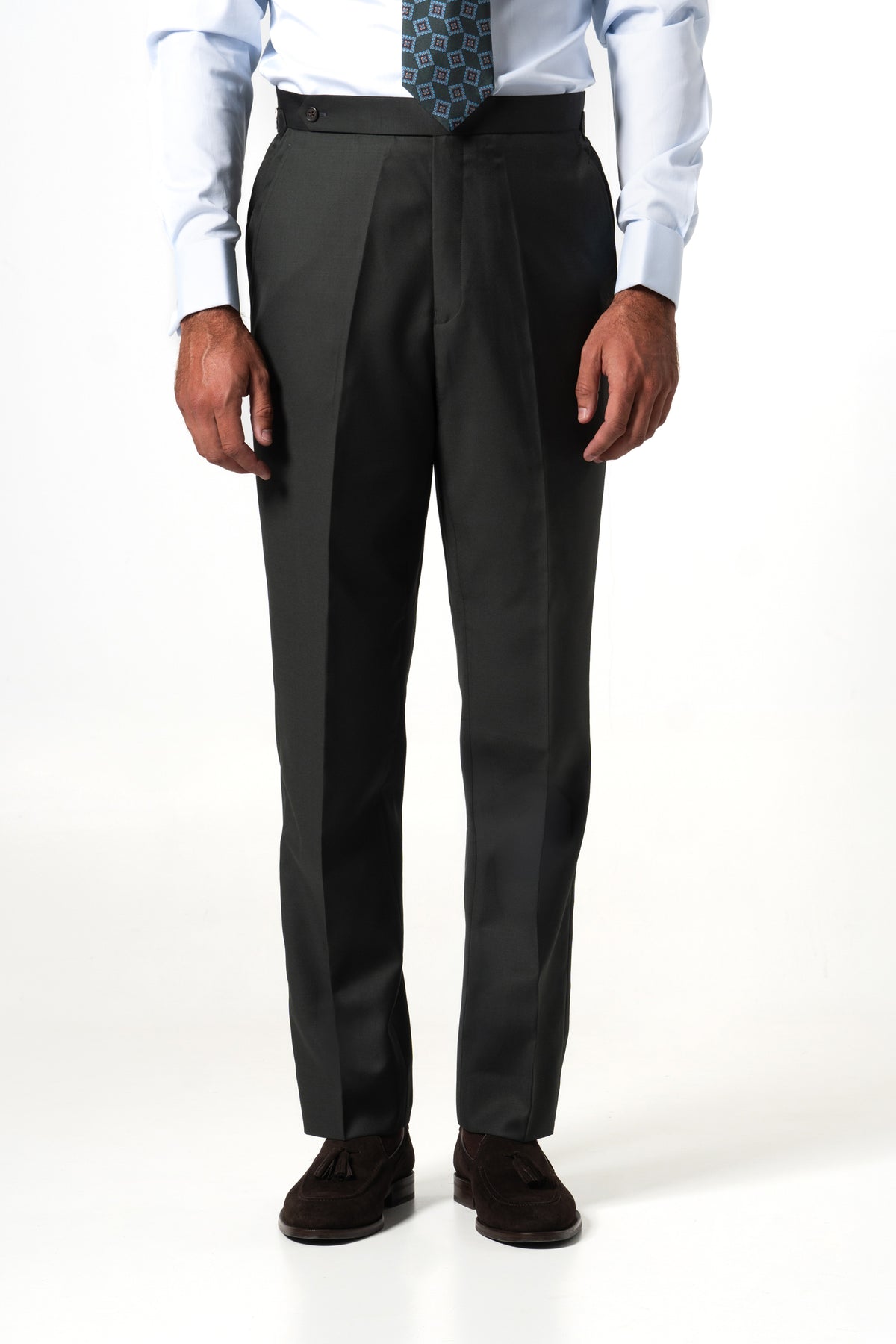 Plain Wool Dark Green Suit