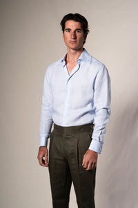Light Blue Ceremony Linen Shirt - Camisa BUND