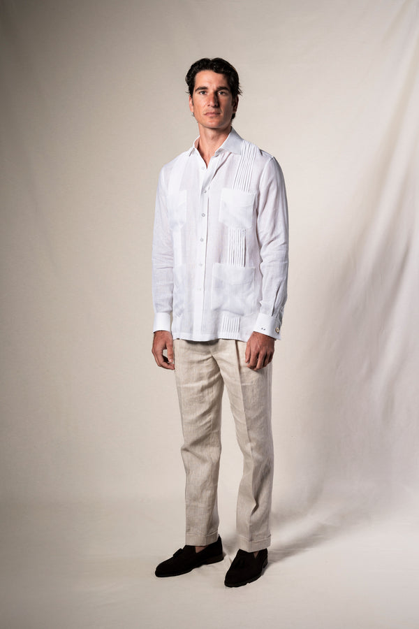 White Ceremony Guayabera Shirt
