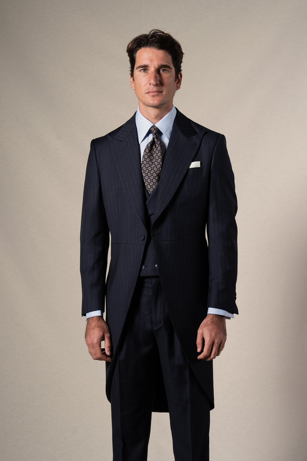 Navy Blue Pinstripe Morning Suit
