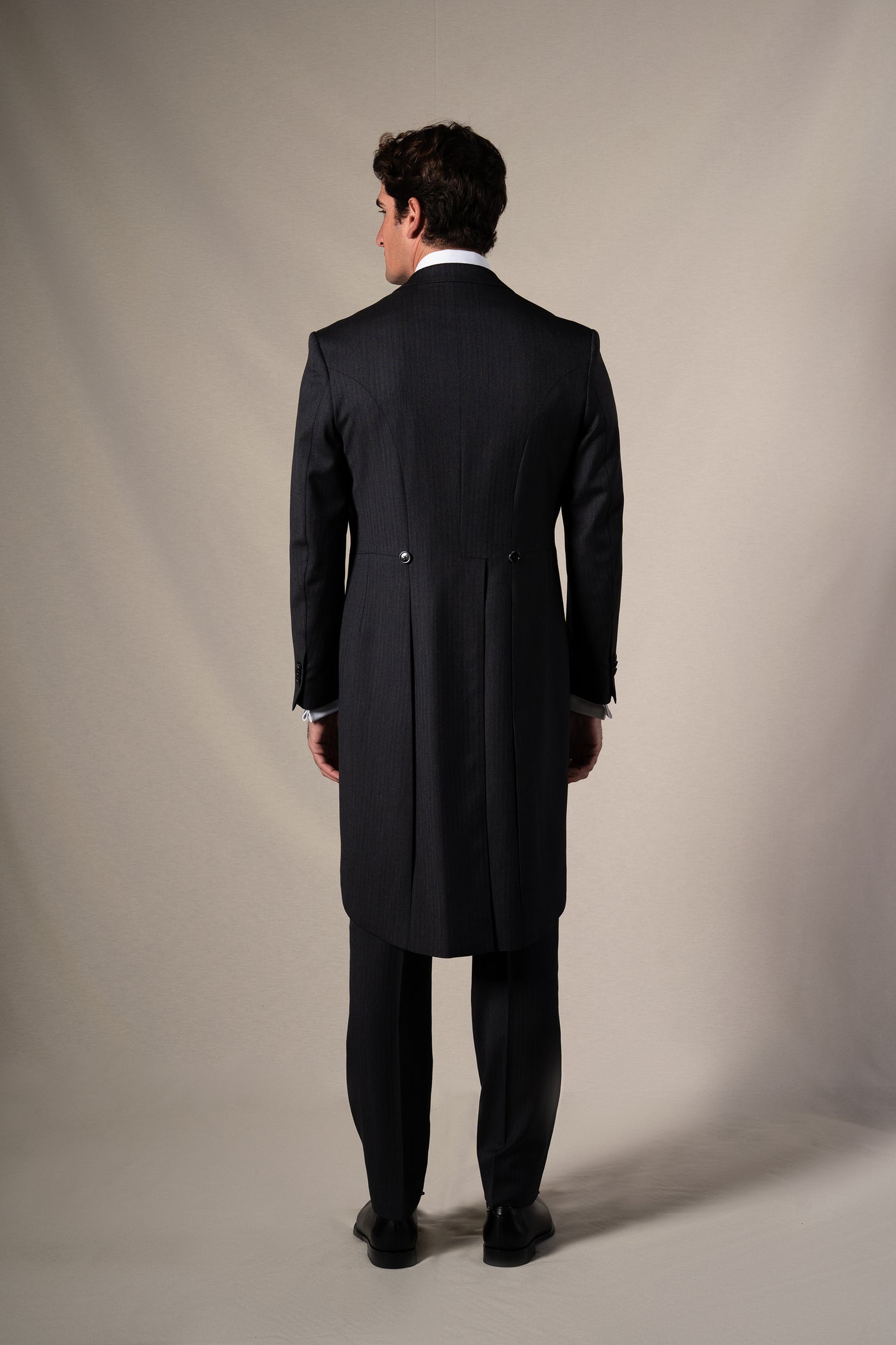 Classic Herringbone Grey Morning Suit - Chaqué BUND