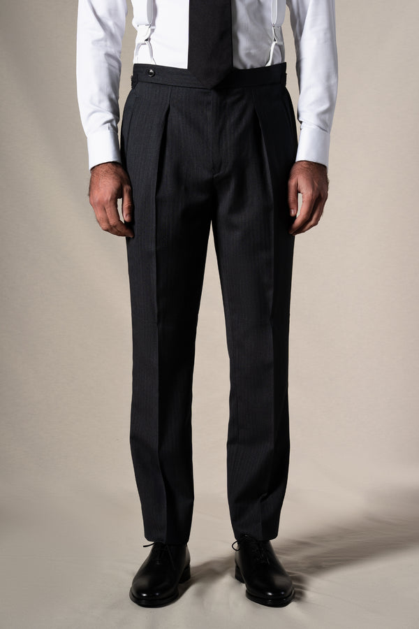 Classic Herringbone Grey Morning Suit