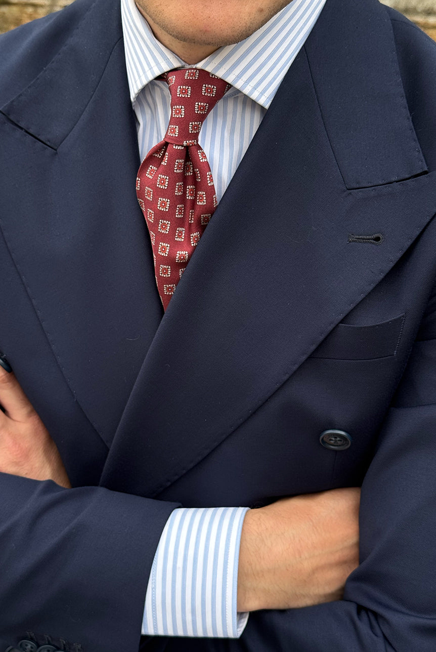 Corbata Cuadros Burdeos