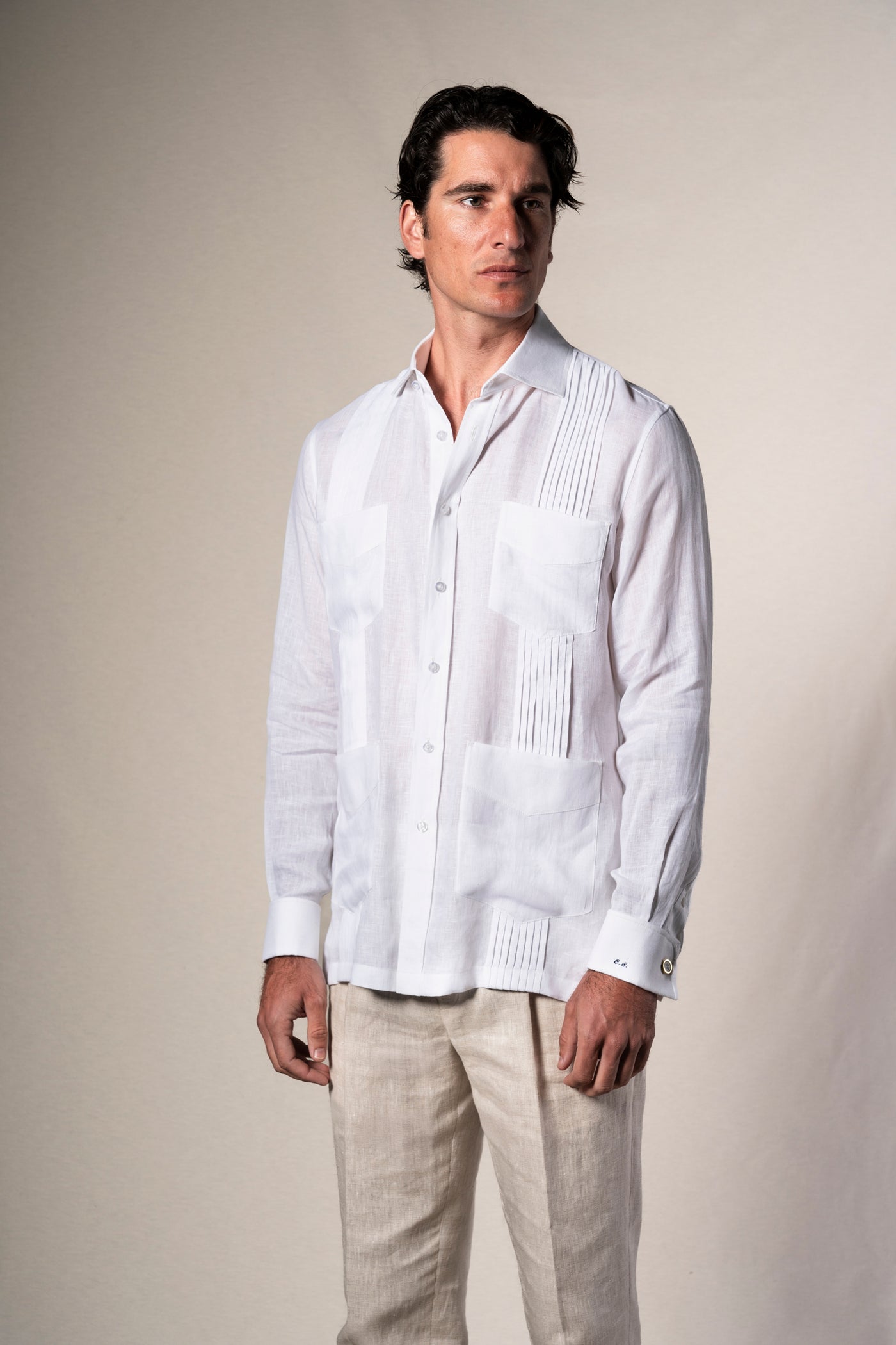 White Ceremony Guayabera Shirt - Camisa BUND