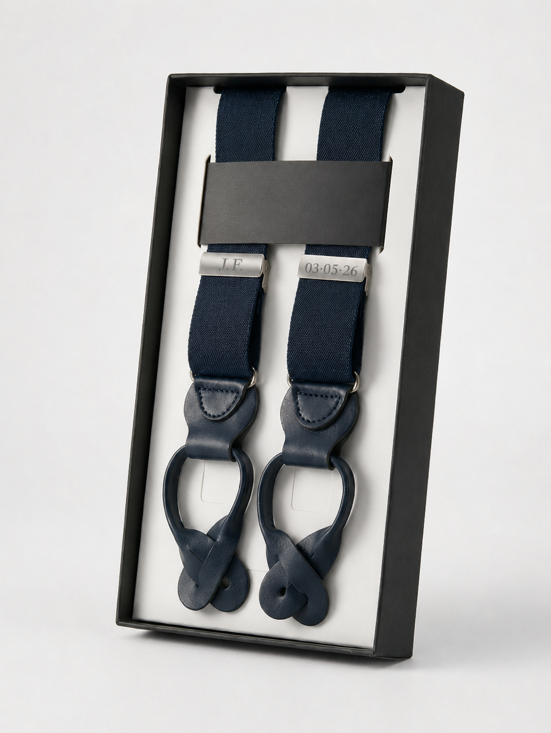 Navy Blue Plain Suspenders